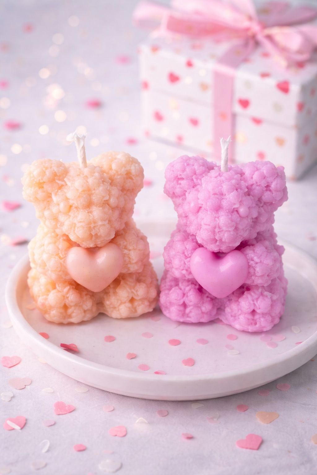 Kalpli Ayıcık Dekoratif Mum 🧸💗