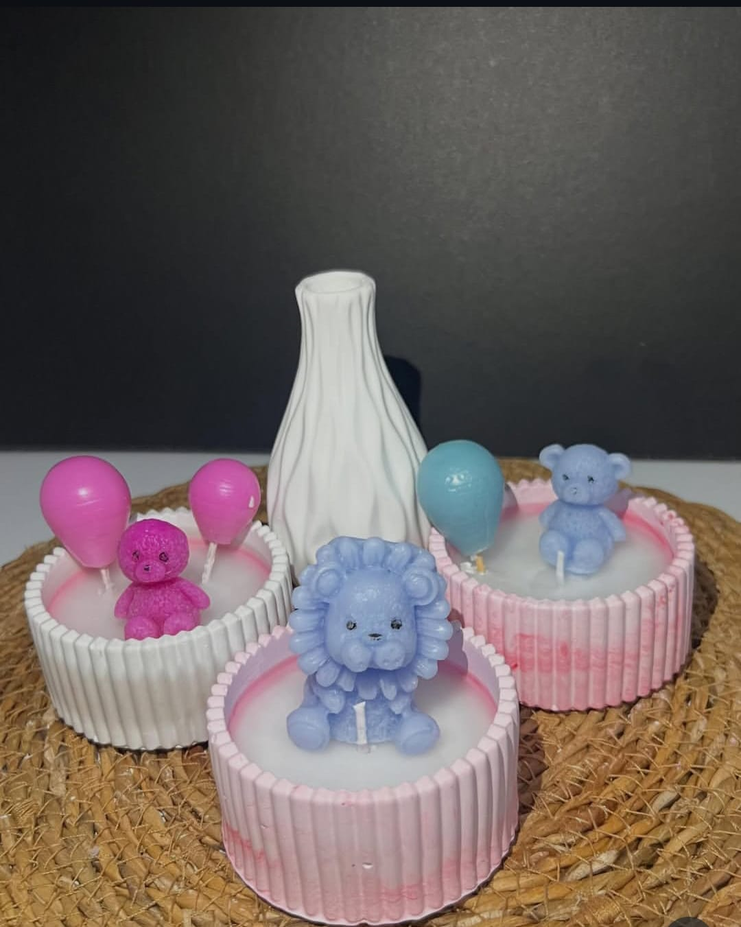 Sevimli Figürlü Dekoratif Mum Seti – Bebek Konsept (3’lü Özel Tasarım)