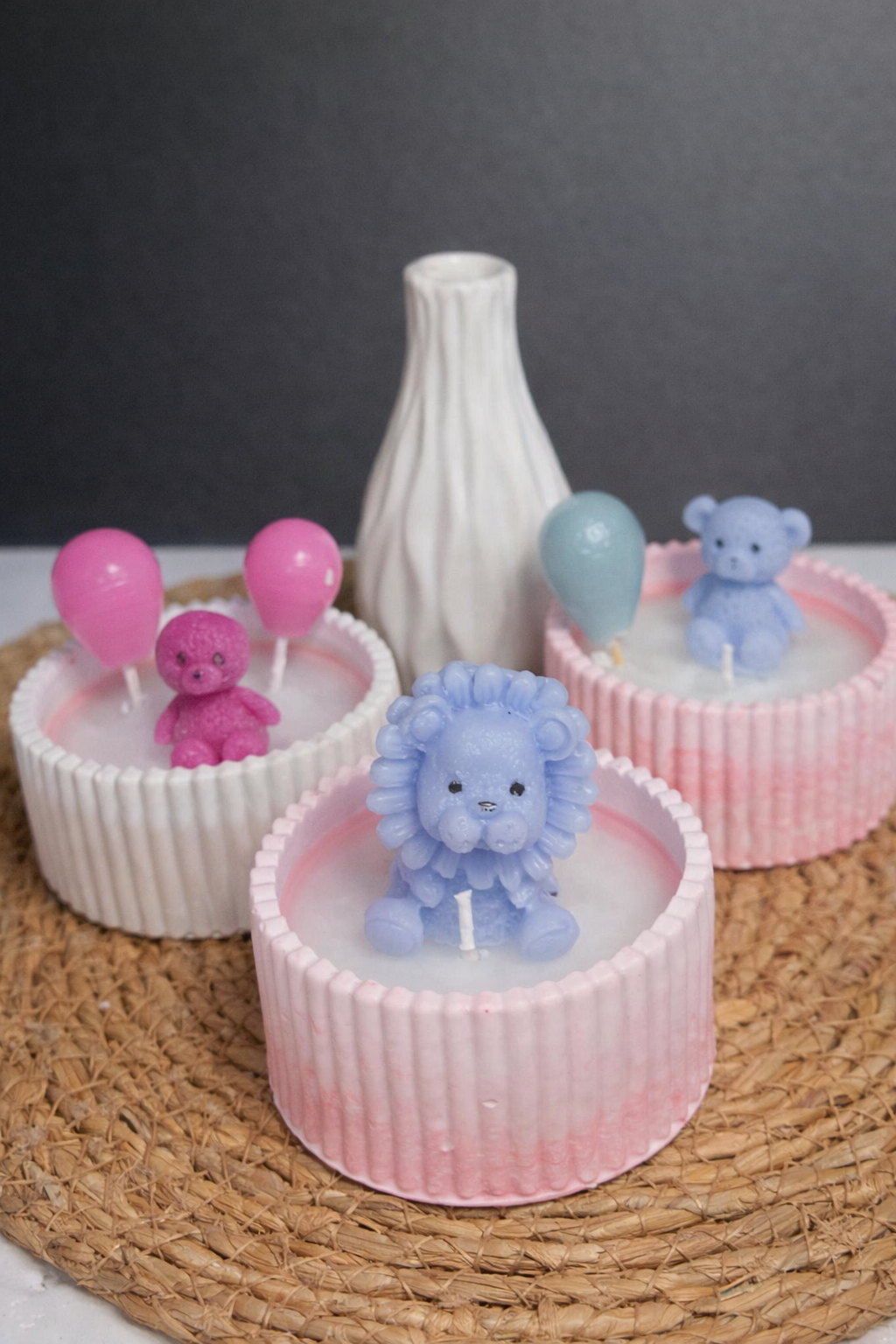 Sevimli Figürlü Dekoratif Mum Seti – Bebek Konsept (3’lü Özel Tasarım)