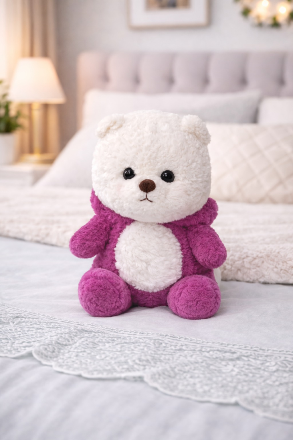 Kapüşonlu Sevimli Ayıcık Peluş Oyuncak – Ultra Yumuşak Dekoratif Oyuncak